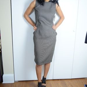 Black & White Pattern Shift Pocket Dress (6)